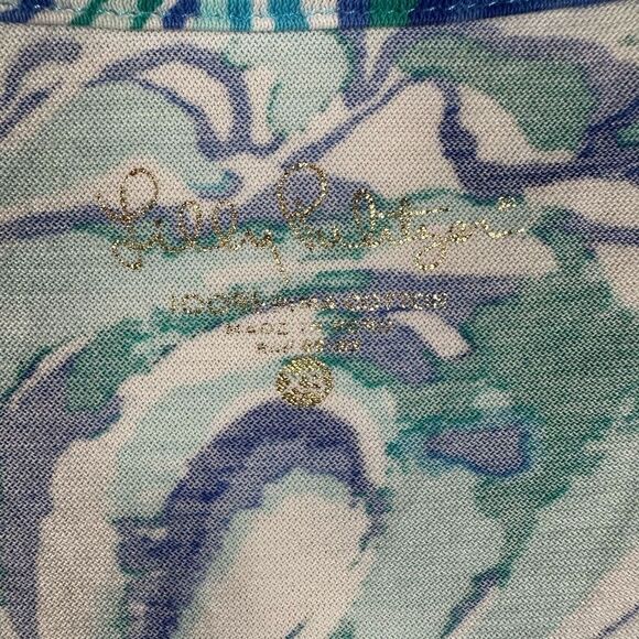 Lilly Pulitzer Women’s Top Sorella Oh Shucks Oyster Print Sparkling Blue XS - Picture 3 of 9